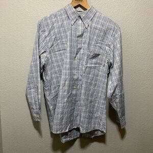 Pendleton Men’s Long Sleeved Dress Shirt Size L Blue/Yellow Plaid